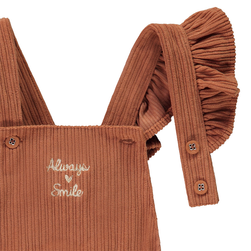 Salopette courte en velours fantaisie pour bébé fille 