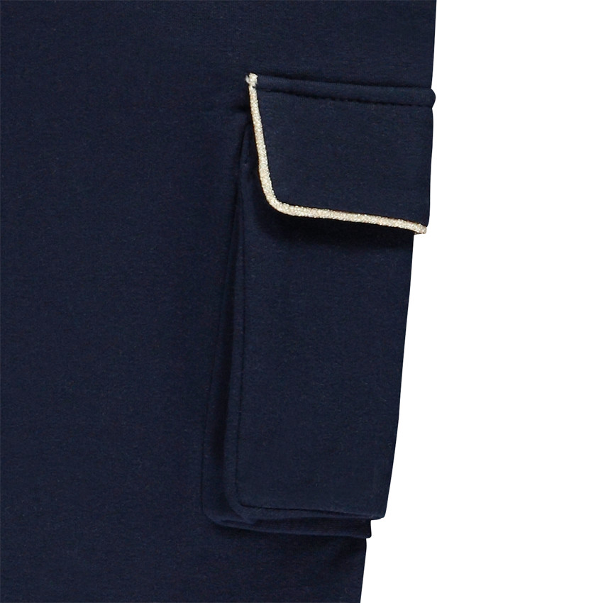 Jogging molleton style cargo à détails dorés pour fille 