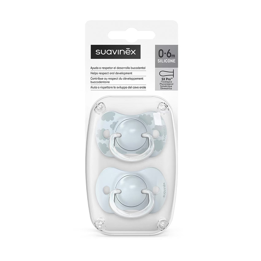 Lot de 2 sucettes silicone SX Pro 0-6M dreams blue 