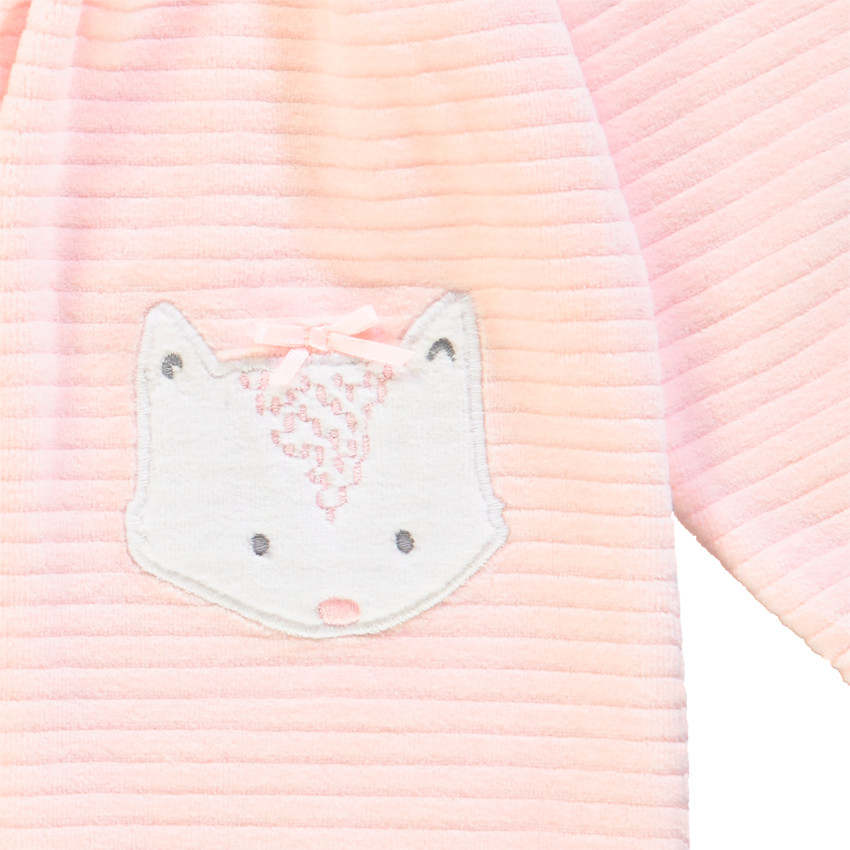 Dors-bien en velours rose pour bébé fille 