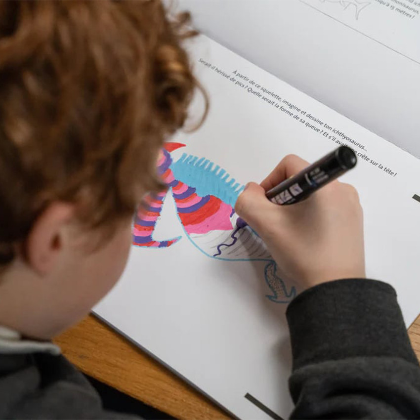 Cahier de dessin animé "Au temps des dinosaures" 