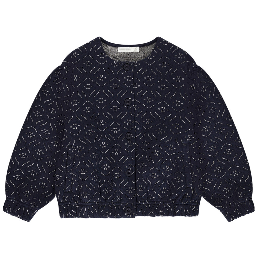 Gilet en molleton quilté et manches ballon pour fille