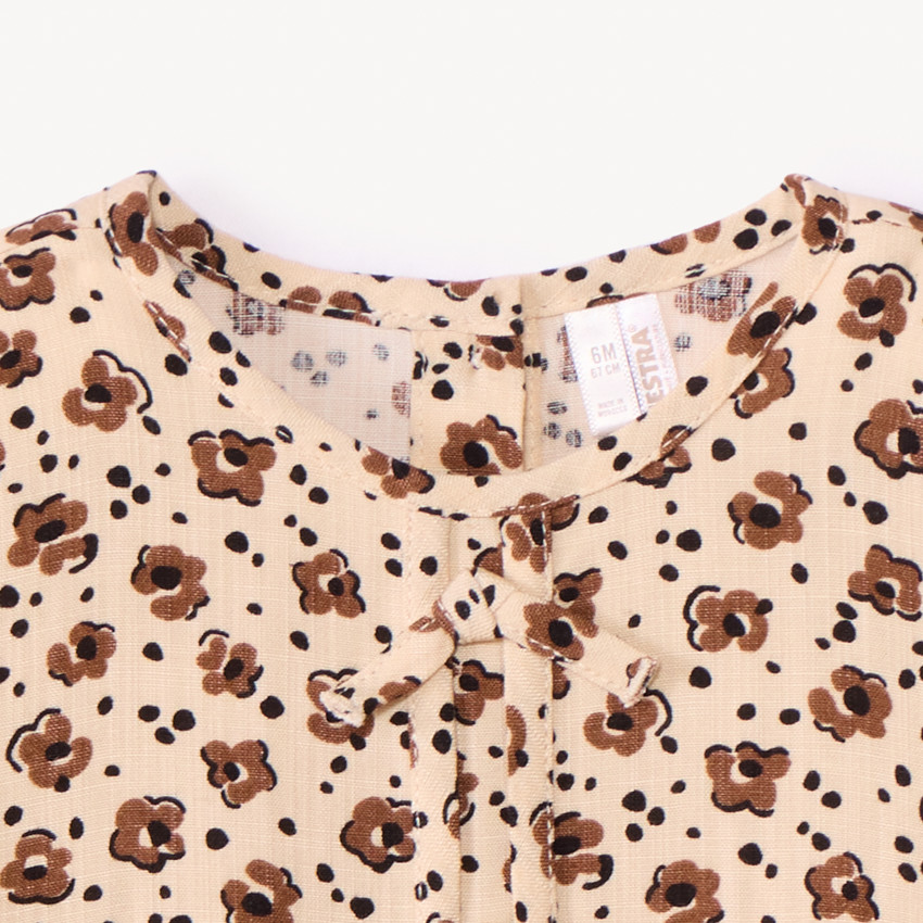 Tunique manches longues imprimé fleurs pour bébé fille 