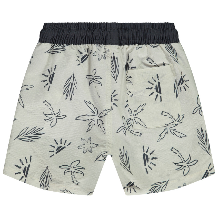 Short de bain en seersucker imprimé fantaisie pour garçon 