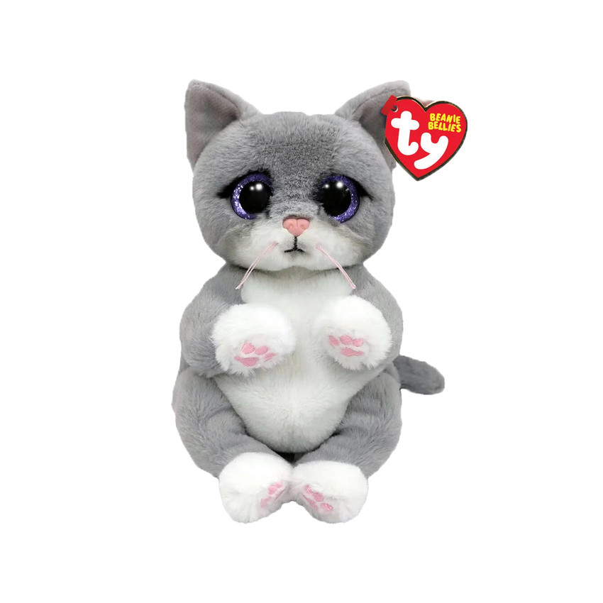Peluche Beanie Bellies Morgan le chat - Gris