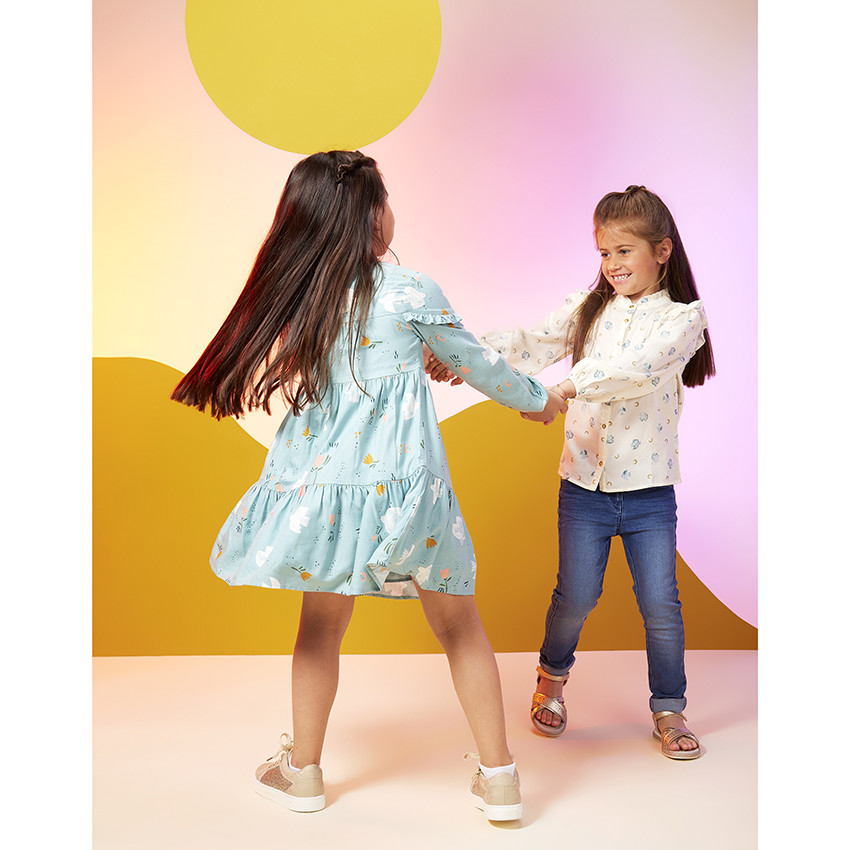Chemise manches longues en lyocell imprimé fantaisie pour fille 