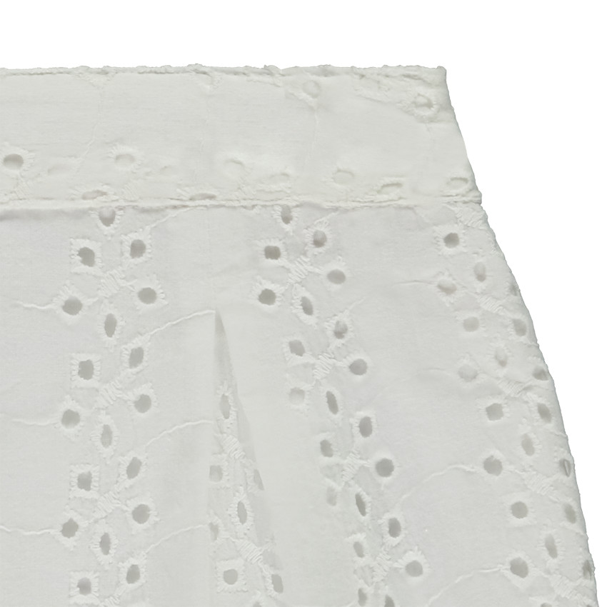 Short en broderie anglaise doublée pour fille 