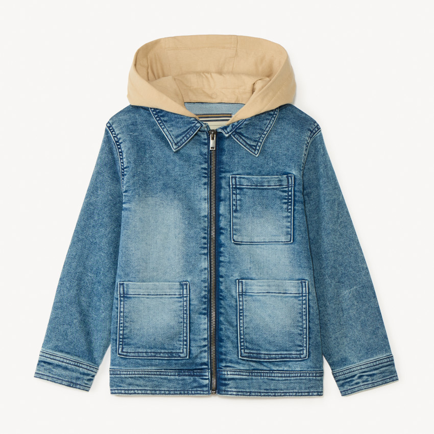 Veste en jean avec capuche amovible pour garçon 