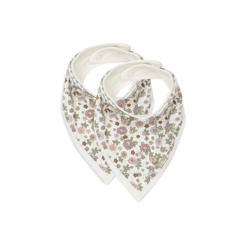 Lot de 2 bavoirs bandana Retro Flowers 