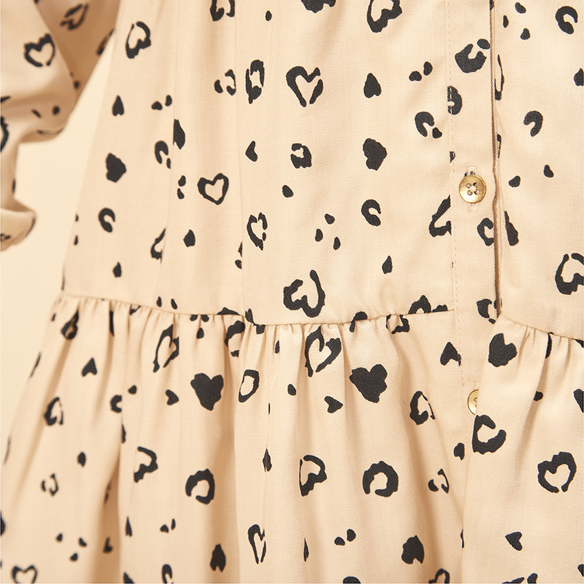 Robe chemise en lyocell imprimé coeurs pour fille 