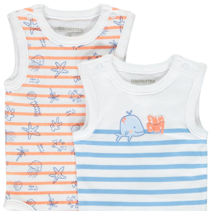 Lot de 5 bodies sans manches motifs océan pour bébé garçon 