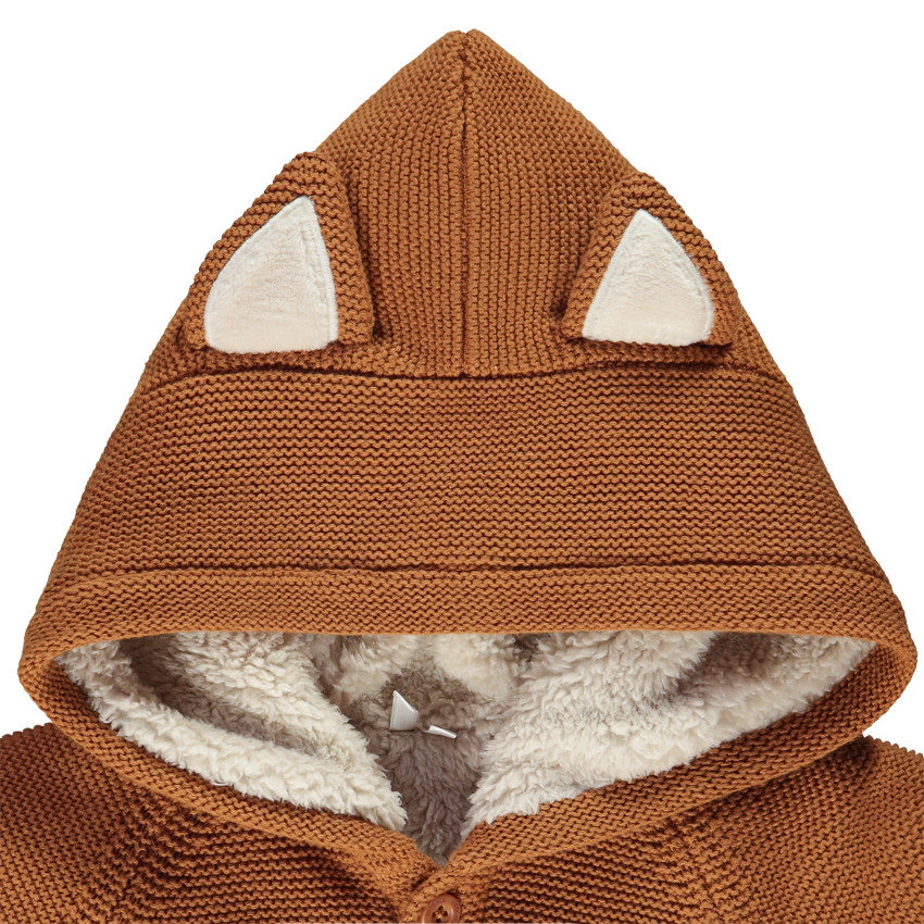 Gilet en tricot avec capuche ludique pour bébé garçon 