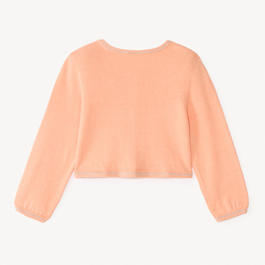 Gilet à manches longues en tricot ajouré pour bébé fille 