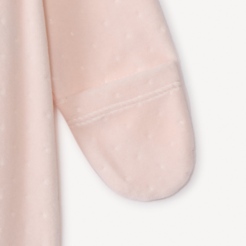 Dors-bien en velours dévoré patch lapins pour bébé fille 