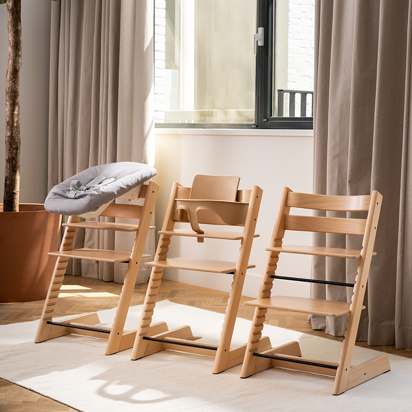 Chaise haute évolutive Tripp Trapp + Babyset et Newborn set - Bois naturel 