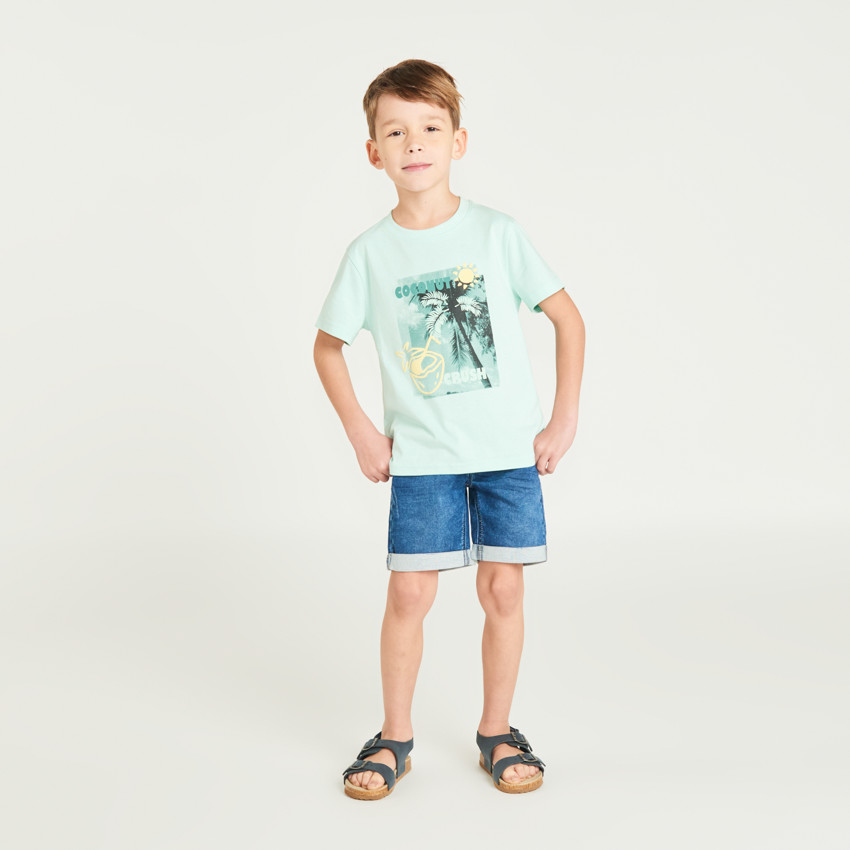 T-shirt manches courtes photoprint plage pour garçon 