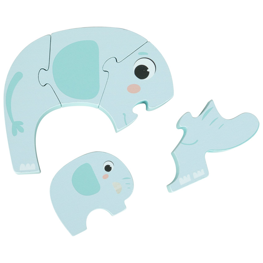 Puzzle éléphant et son bébé 5 pièces - Crazy colors 2.0 