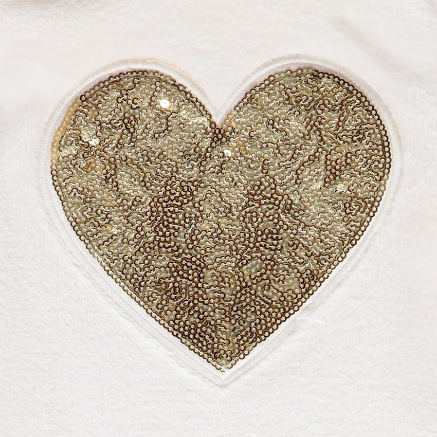 Sweat à capuche en sherpa à coeur en sequins pour enfant fille 