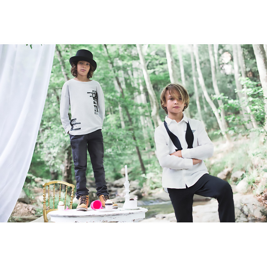 Junior - Chemise manches longues unie avec poche fantaisie 