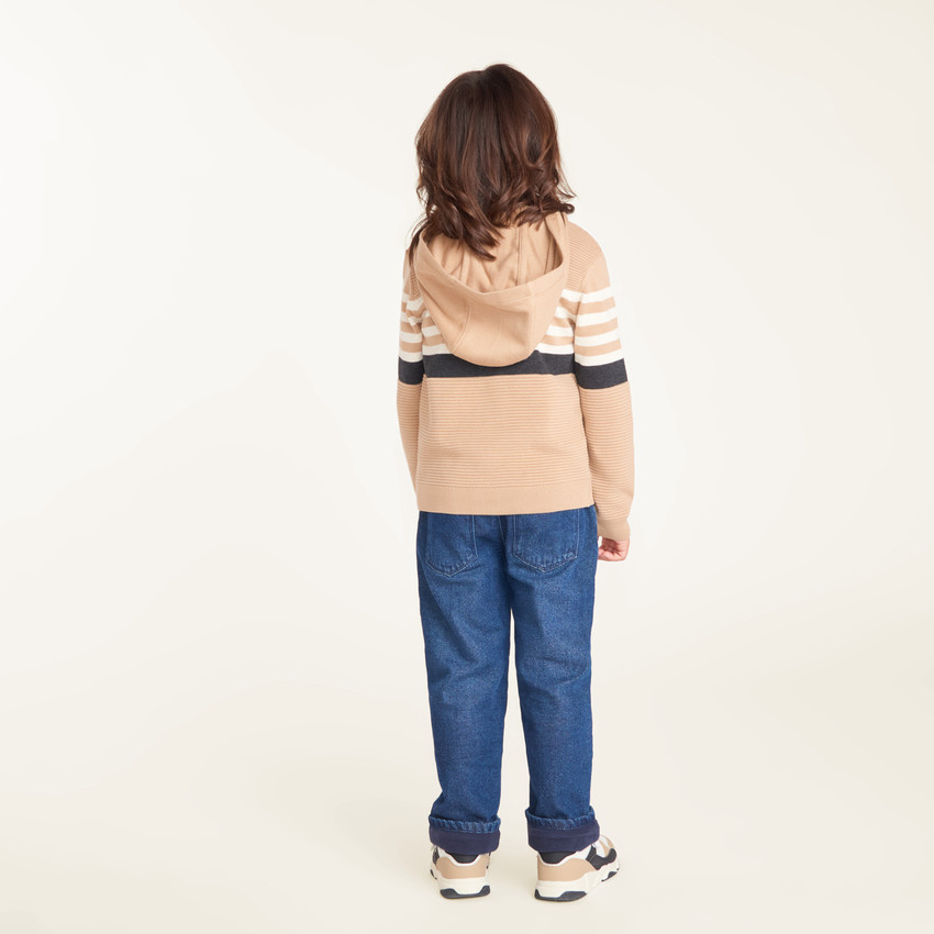 Gilet garçon à capuche en tricot 