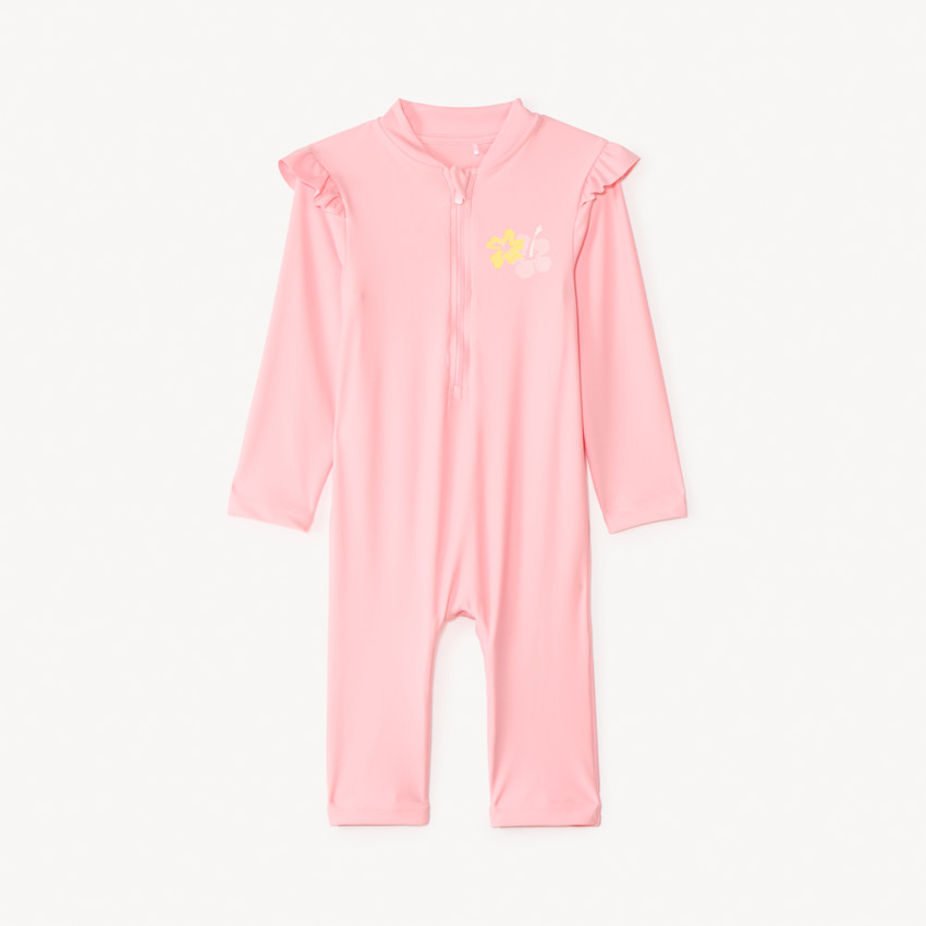 Combinaison de bain anti-UV rose pour bébé fille