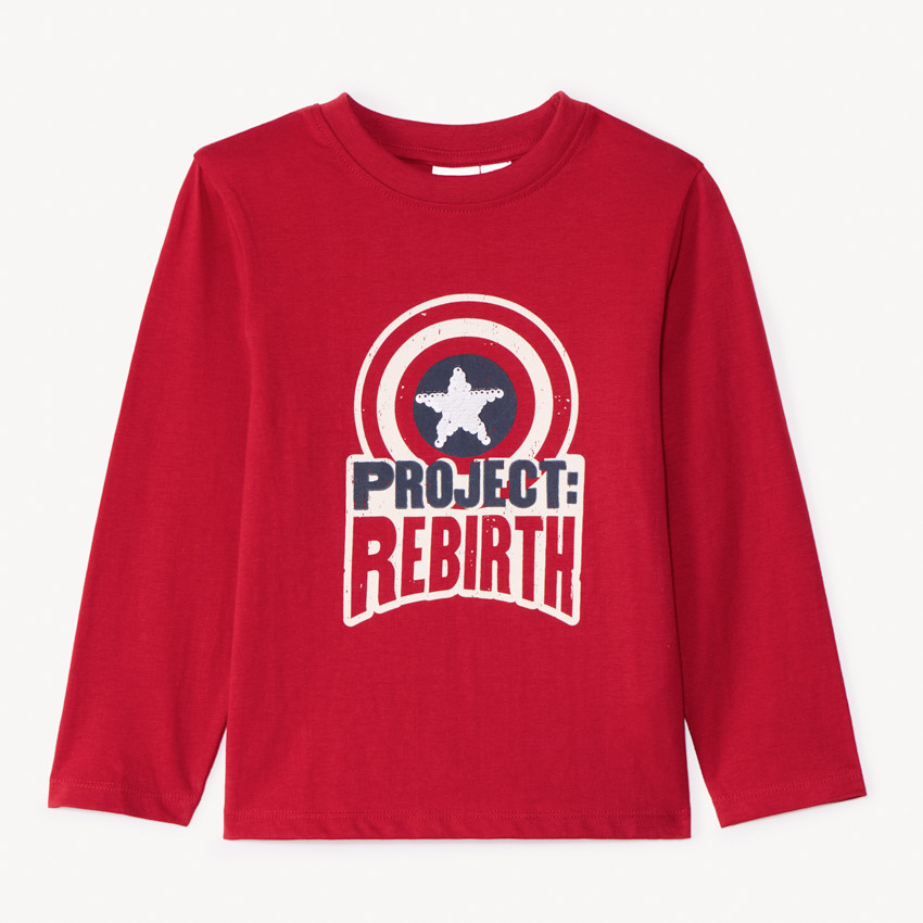 T-shirt manches longues à sequins magiques pour garçon 