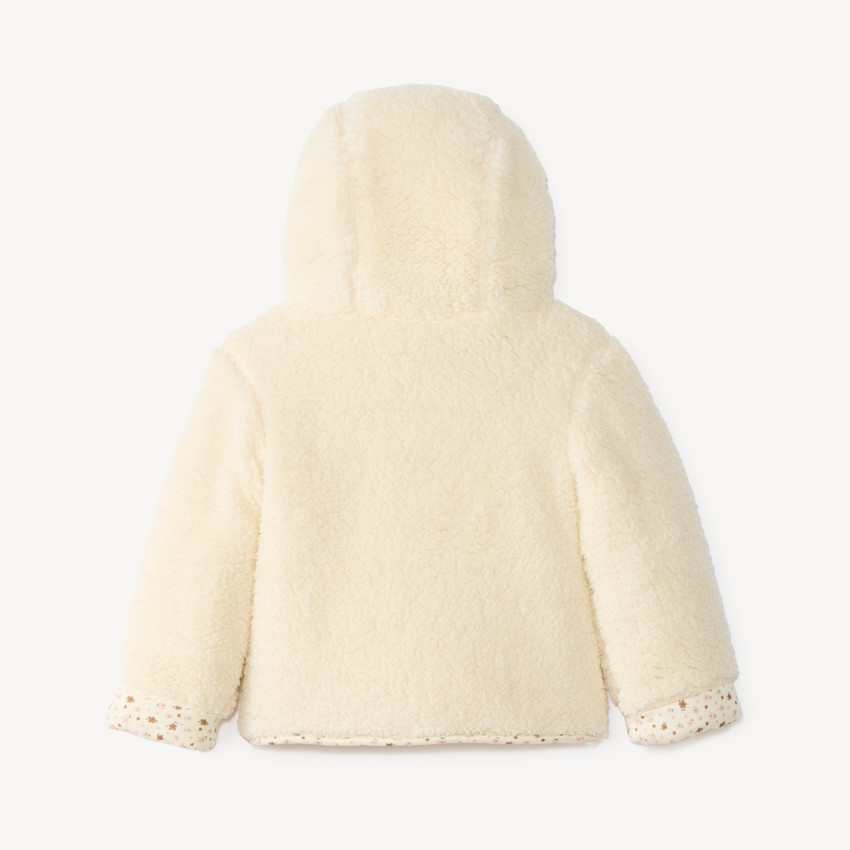 Veste en sherpa bébé fille avec capuche 