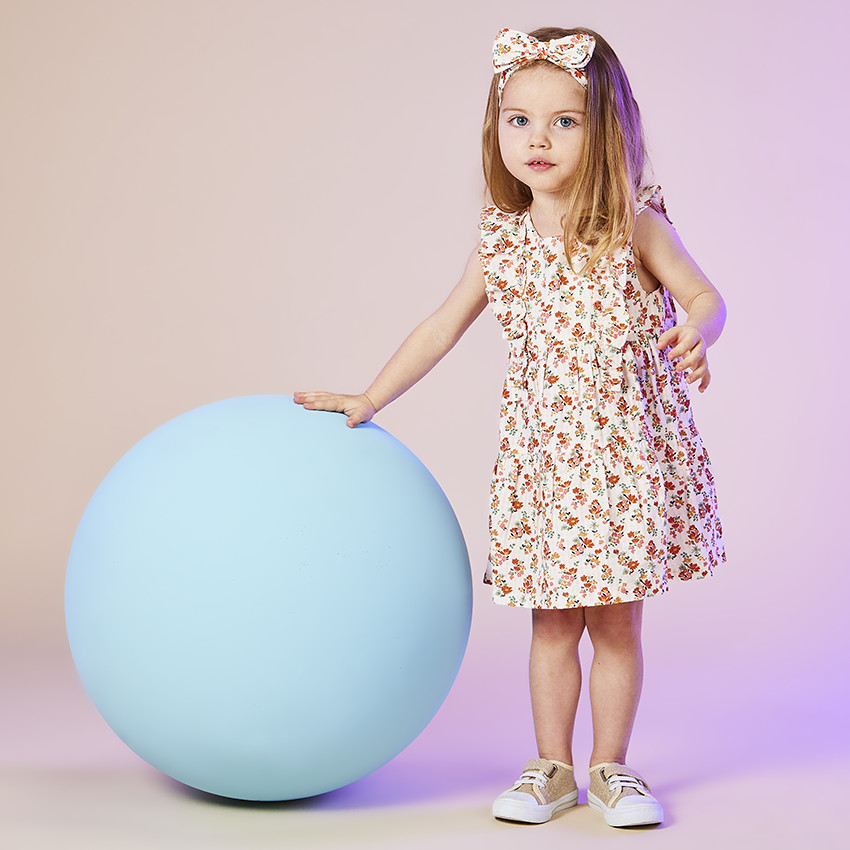 Bandeau nœud imprimé fleuris pour bébé fille  