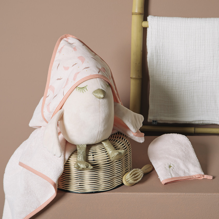 Cape de bain et gant de toilette Magic bird  