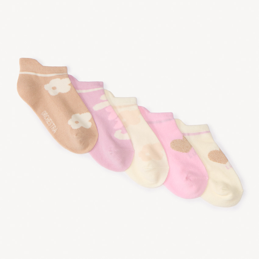 Lot de 5 paires de socquettes fantaisie pour fille