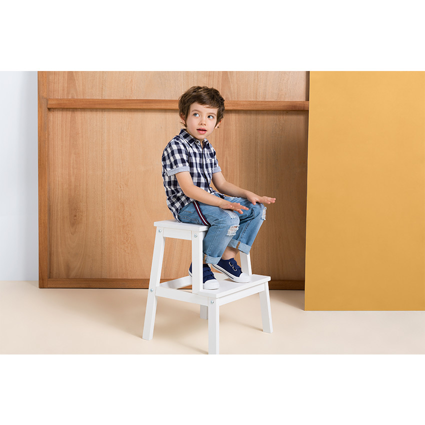 Chemise manches courtes à carreaux avec poche 