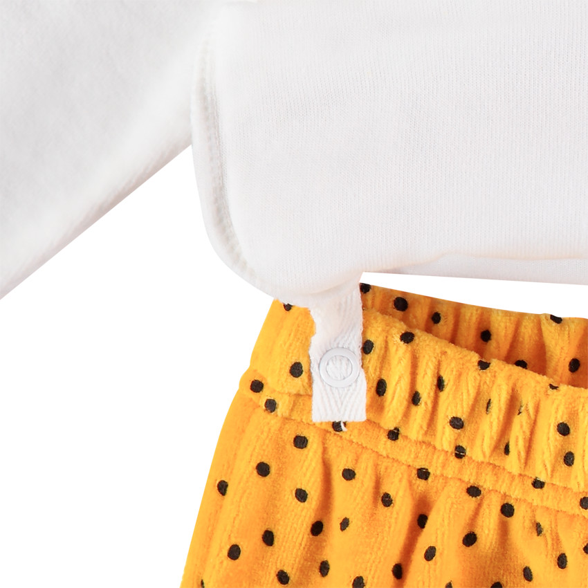 Pyjama en velours volanté motif lune  