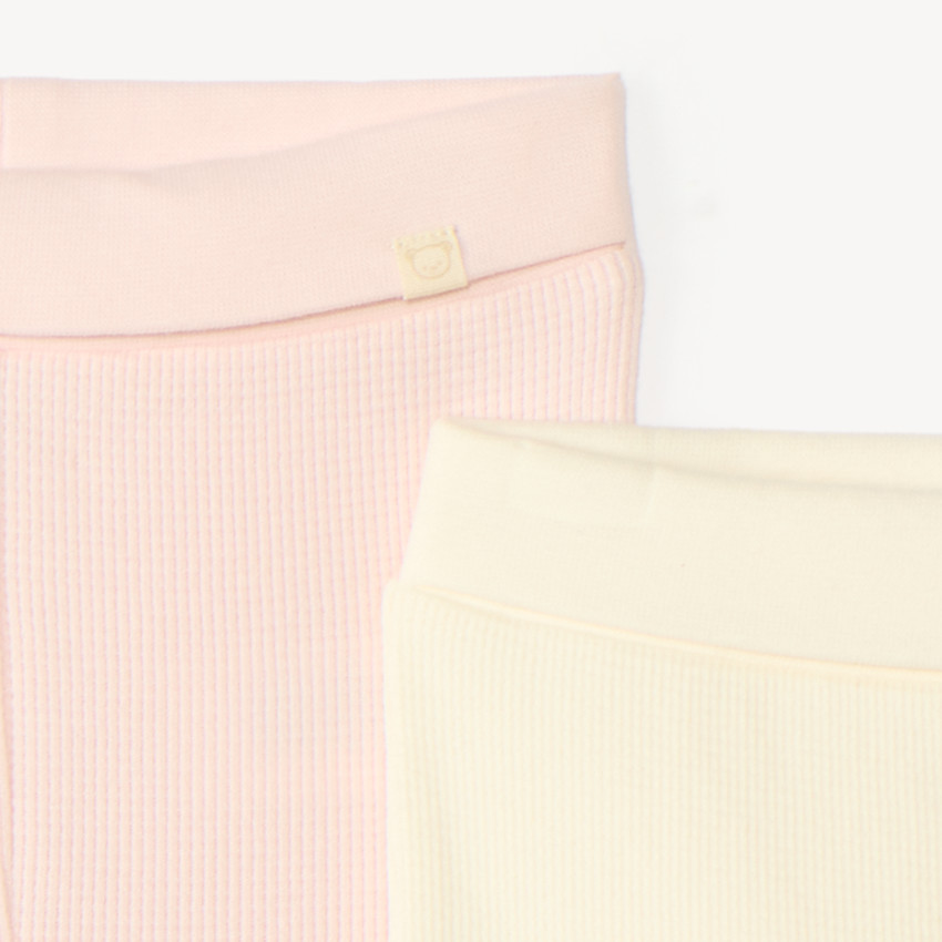 Lot 2 caleçons unis en maille nid d'abeille pour bébé fille 