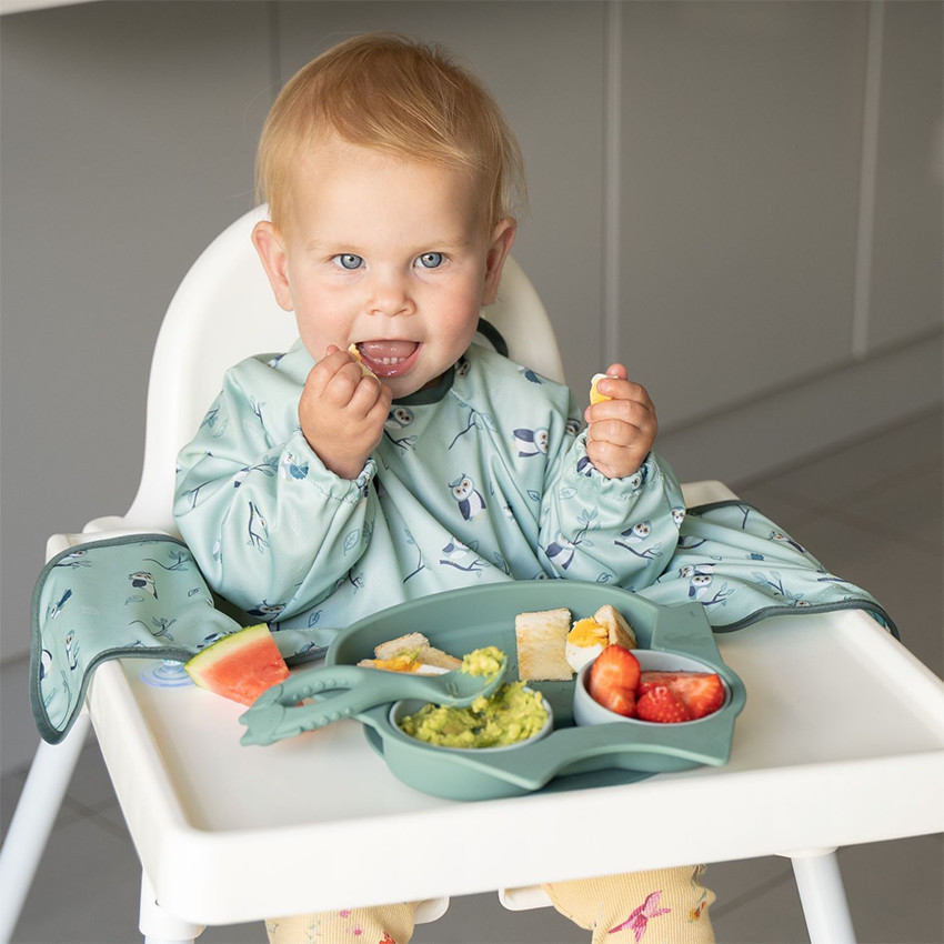 Bavoir tablier ventousé Cover & Catch imprimé chouette 