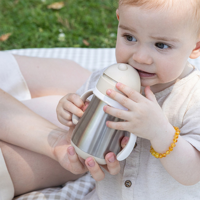 Tasse à paille en inox 250ml argile 