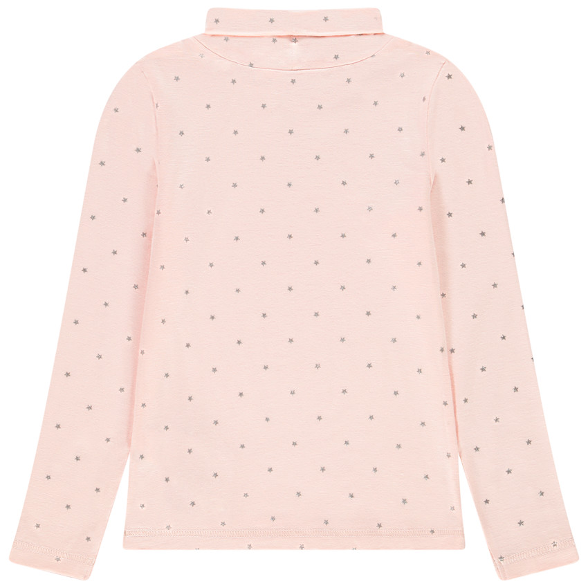 Sous-pull rose imprimé étoiles pour enfant fille 