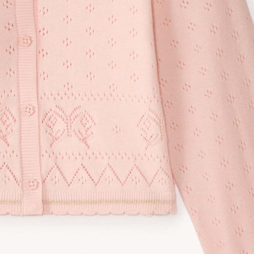 Gilet manches longues en tricot fantaisie pour fille 