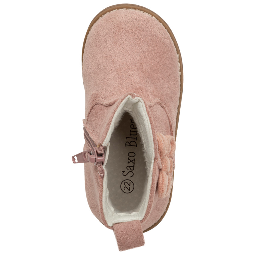 Bottillons effet daim à noeuds pour bébé fille 