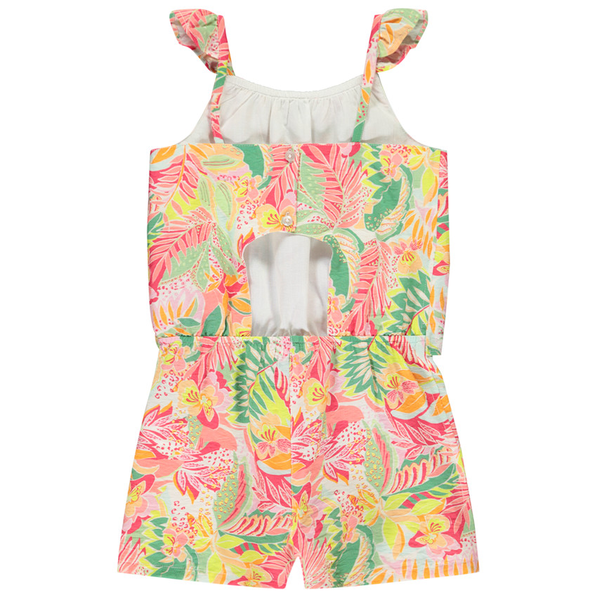 Combi-short sans manches imprimé tropical pour fille  