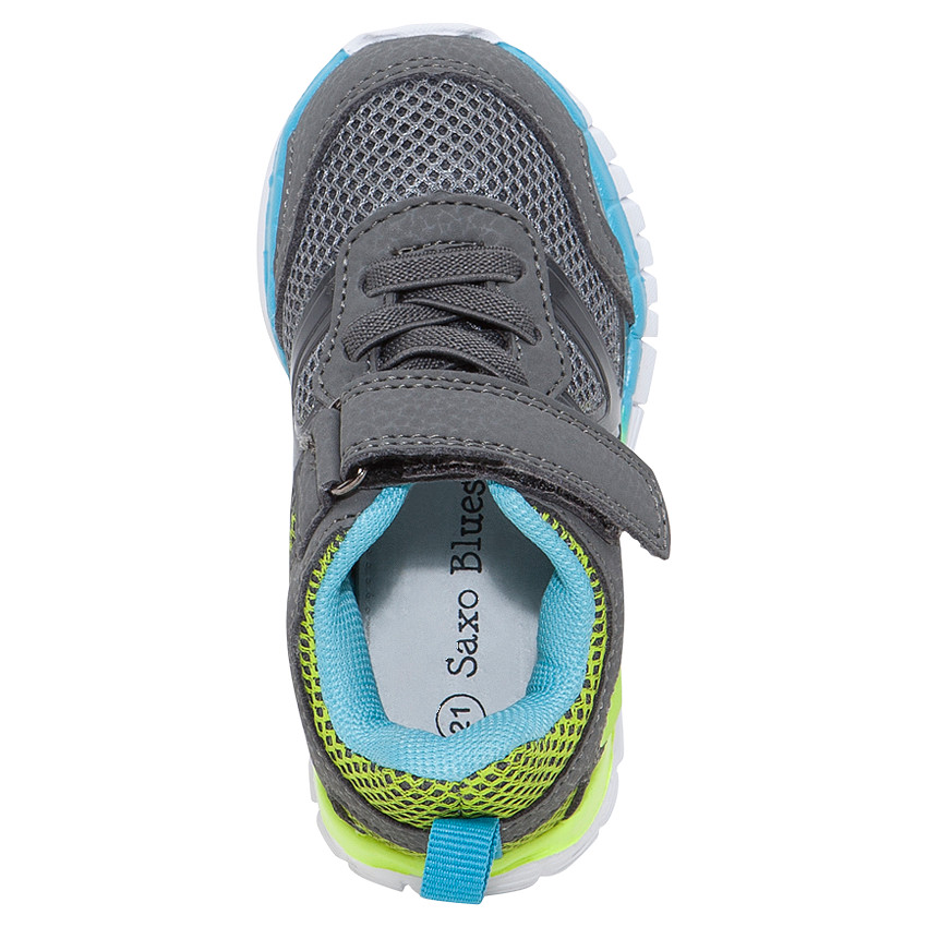 Baskets de sport basses avec lacets élastiqués et scratch 