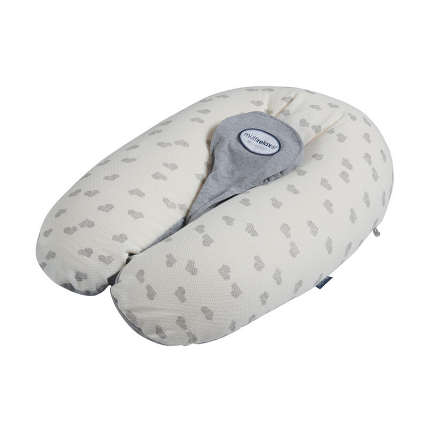 Coussin de maternité 3 en 1 Multirelax en jersey cœurs/gris 