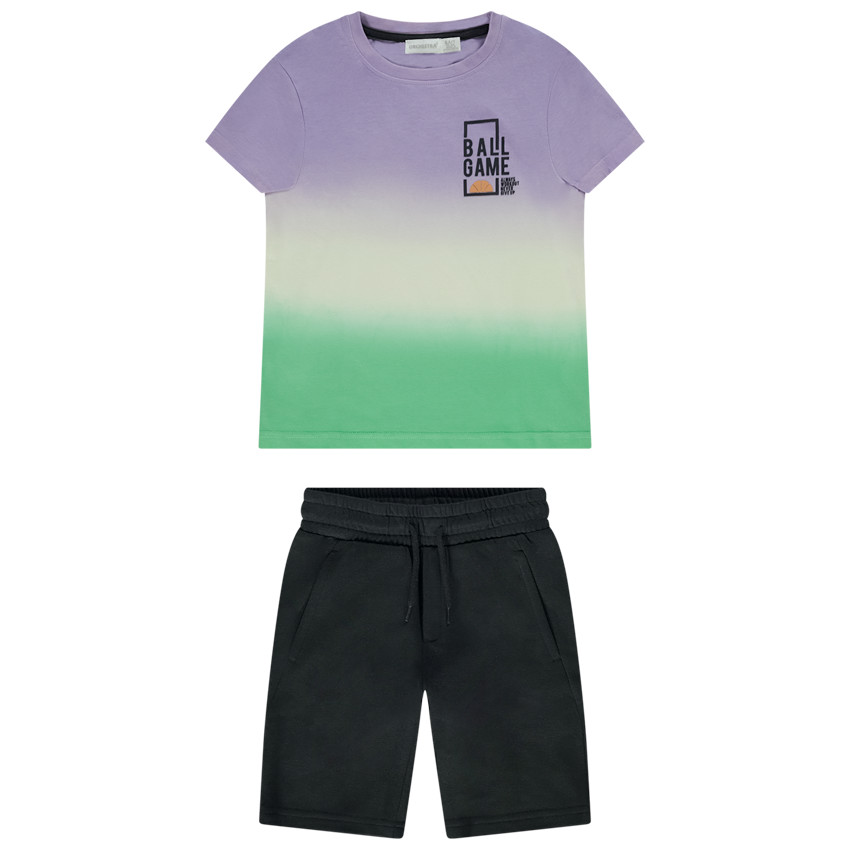 Ensemble court 2 pièces effet tie & dye pour garçon 