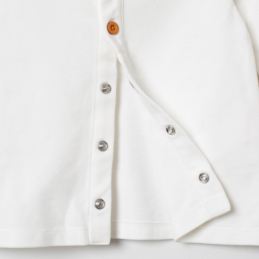 Polo manches longues à bandes et hérisson printé 