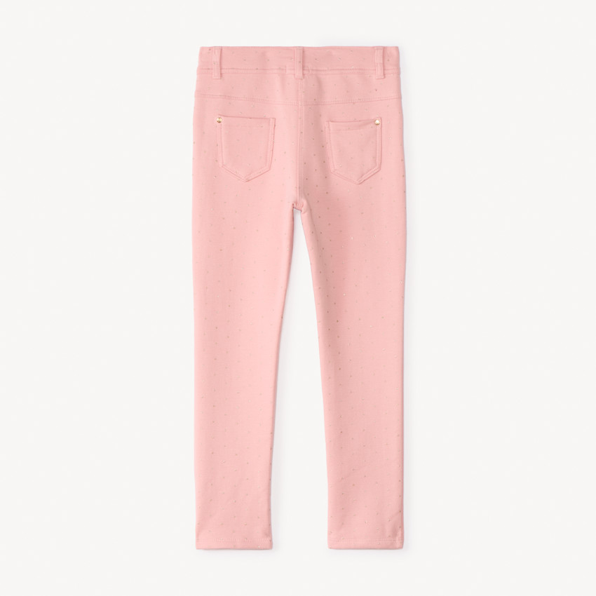 Pantalon skinny imprimé pois pailletés pour fille 