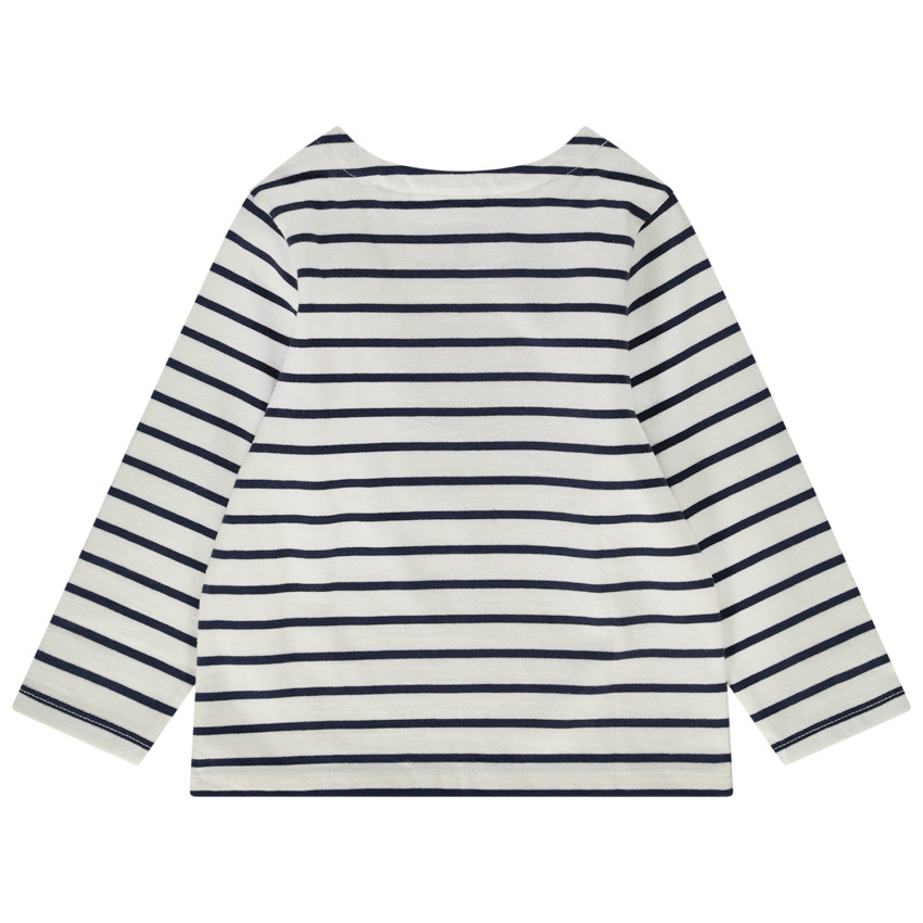 T-shirt manches longues marinière patch brodé pour bébé garçon 