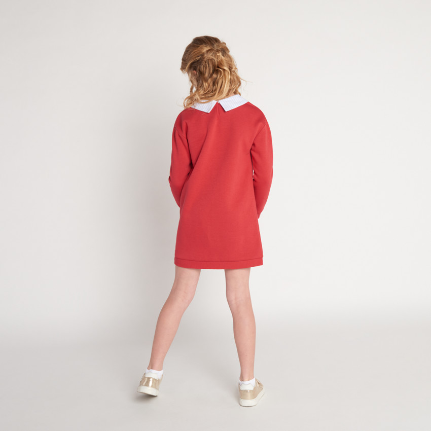 Robe en molleton fantaisie avec col chemise pour fille  