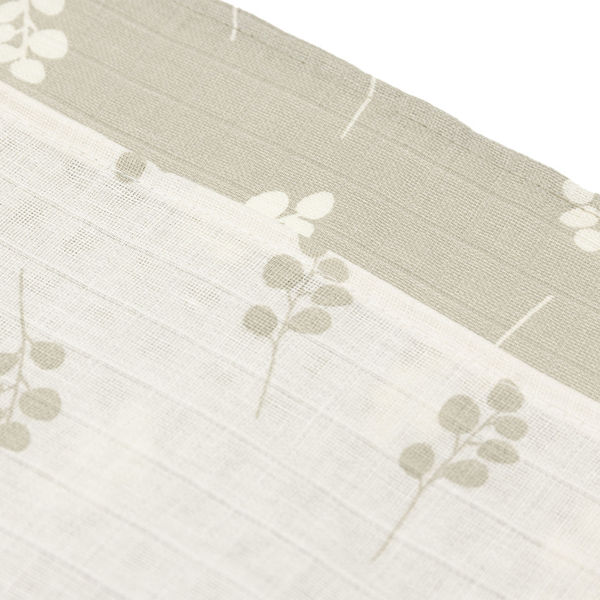 Lot de 3 langes en gaze de coton 70 x 70 cm Twig olive green 