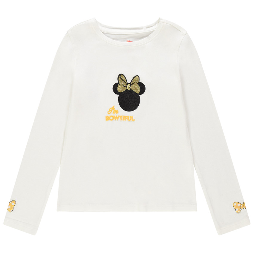 T-shirt manches longues motif Minnie brodée Disney 