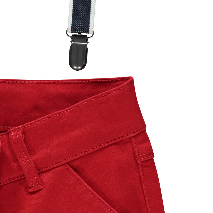 Junior - Pantalon 7/8ème en twill avec bretelles élastiques amovibles 