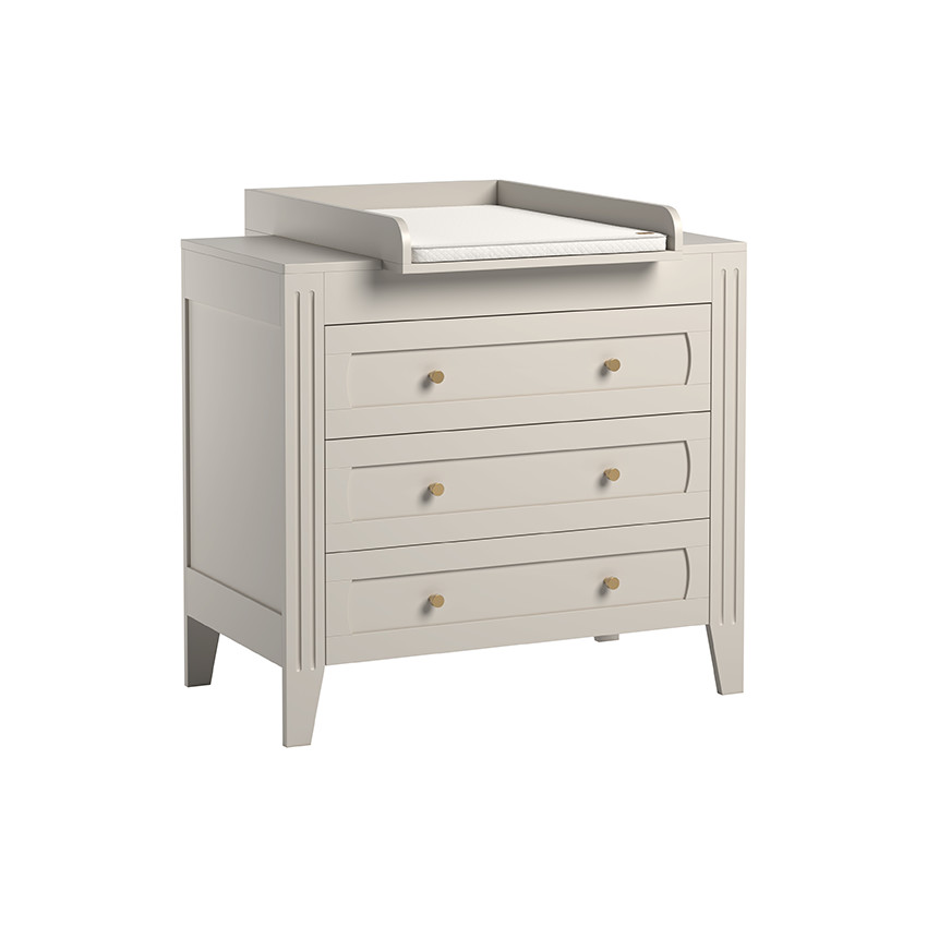 Commode 3 tiroirs Milenne sable-beige  